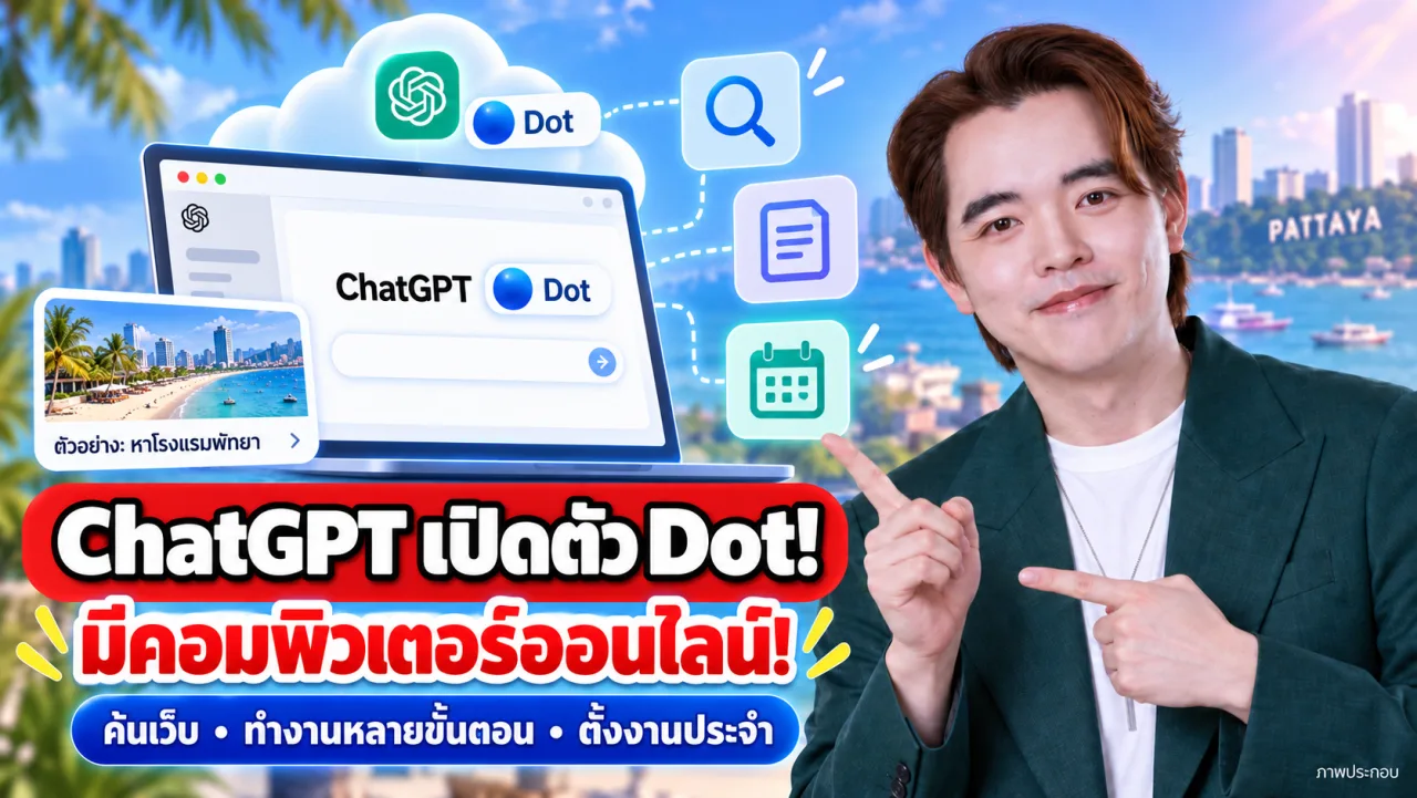 Moshi แนะนำฟีเจอร์ ChatGPT Dot พร้อมภาพประกอบคอมพิวเตอร์คลาวด์ การค้นเว็บ เอกสารและงานตามเวลา