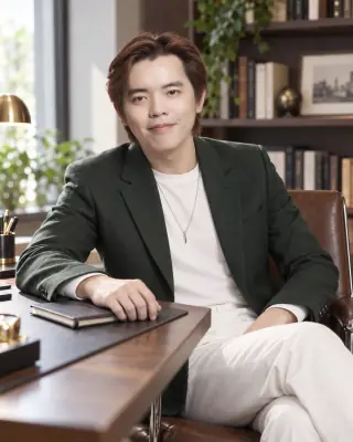 ตัวอย่างภาพ AI: โต๊ะทำงานมุมเฉียง