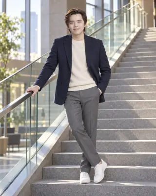 ตัวอย่างภาพ AI: ยืนที่บันได