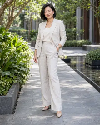 ตัวอย่างภาพ AI: เดินสวนอาคาร