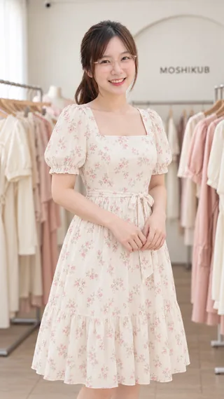 ตัวอย่างภาพ AI: เดรสลายดอก